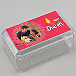 Personalised Pink Diwali Box & Silver Ganesha Idol With Chocolates