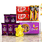 Personalised Purple Diwali Box & Pagdi Ganesha Idol With Chocolates