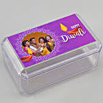 Personalised Purple Diwali Box With Beige Ganesha Idol & Dairy Milk