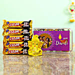 Personalised Purple Diwali Box With Pagdi Ganesha Idol & 5 Star Combo