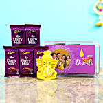 Personalised Purple Diwali Box With Pagdi Ganesha Idol & Dairy Milk