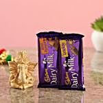 Beige Ganesha Idol & Cadbury Delights