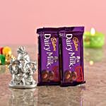 Chocolates With Silver Ganesha Idol