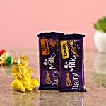 Yellow Ganesha Idol & Cadbury Delights
