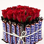 Snickers Red Roses Arrangement