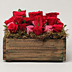 30 Roses in Wooden Tray