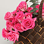 Roses & Orchid In Jute Basket