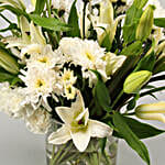 Serene Mixed Flowers Cylindrical Vase