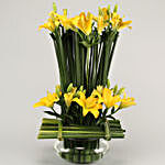 Yellow Asiatic Lilies In Potpourri Vase