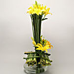 Yellow Asiatic Lilies In Potpourri Vase