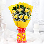 Sunshine Surprise 6 Yellow Roses Bunch