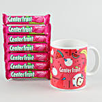 Center Fruit Gum Sticks & Mug Combo