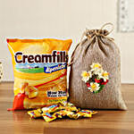 Cream Fills Toffee & Drawstring Pouch Combo