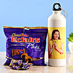 Personalised Water Bottle & Chocoliebe Eclairs