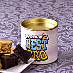 World's Best Bro Chocolate Brownie Tin With Roli & Chawal