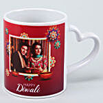 Personalised Diwali Special Heart Handle Mug