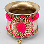 Pink Floral Karwa Chauth Thali Set