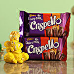 Crispello Chocolate Bars & Matte Yellow Ganesha Idol Combo