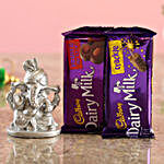 Dairy Milk Combo & Festive Silver Ganesha Idol