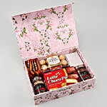 Rose Design Diwali Box Hamper- Cookies & Dry Fruits