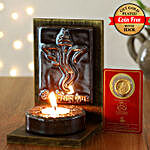 24 Carat Gold Plated Coin Free With Lord Ganesha Tealight Holder