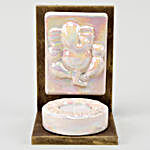 24 Carat Gold Plated Coin Free With White Ganesha Tealight Holder