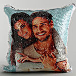 Personalised Silver Sequin Cushion