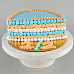 Lovely Blue & Beige Half Cake Eggless 1 Kg