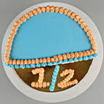 Lovely Blue & Beige Half Cake Eggless 500 Gms