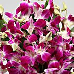 Blissful Ganesha Table Top & Purple Orchids Vase