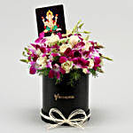 Classy Floral Box Arrangement With Ganesha Table Top