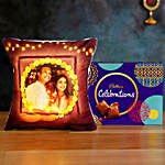 Personalised Diwali Lights LED Cushion Cadbury Celebrations