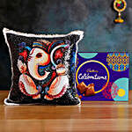 Serene Ganesha Sequin Cushion Cadbury Celebrations