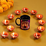 Bright Lights Diwali Mug With Diyas