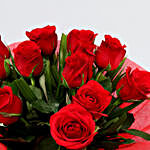 Money Plant & Red Rose Bouquet