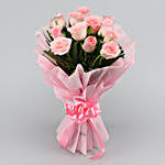 Syngonium Plant & Pink Rose Bouquet