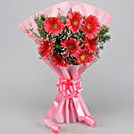 Pink Marvel Gerbera Blossoms Bouquet