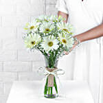 Serene White Gerbera Vase