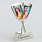 Personalised Metallic Champagne Glass Photo Frame