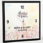 Personalised Blissfully Always Forever Wall Clock
