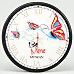 Butterflies Say Be Mine Personalised Wall Clock