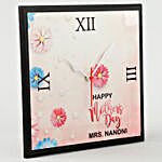 Happy Mothers Day Personalised Floral Wall Clock