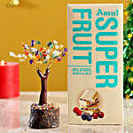 Colourful Stone Wish Tree & Amul Super Fruit Chocolate
