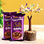 Colourful Stone Wish Tree & Cadbury Silk Bubbly
