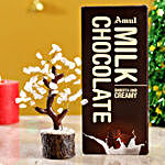 Rose Quartz Wish Tree & Amul Milk Chocolate