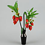 Artificial Orange Lotus Buds Vase