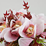 Artificial Pink Iris Floral Vase