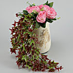 Artificial Pink Roses Floral Arrangement