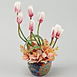 Artificial Tulips & Huckleberry Floral Arrangement