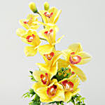 Artificial Yellow Iris Vase